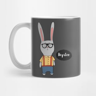 Hopster- Funny Rabbit Hipster Gift Mug